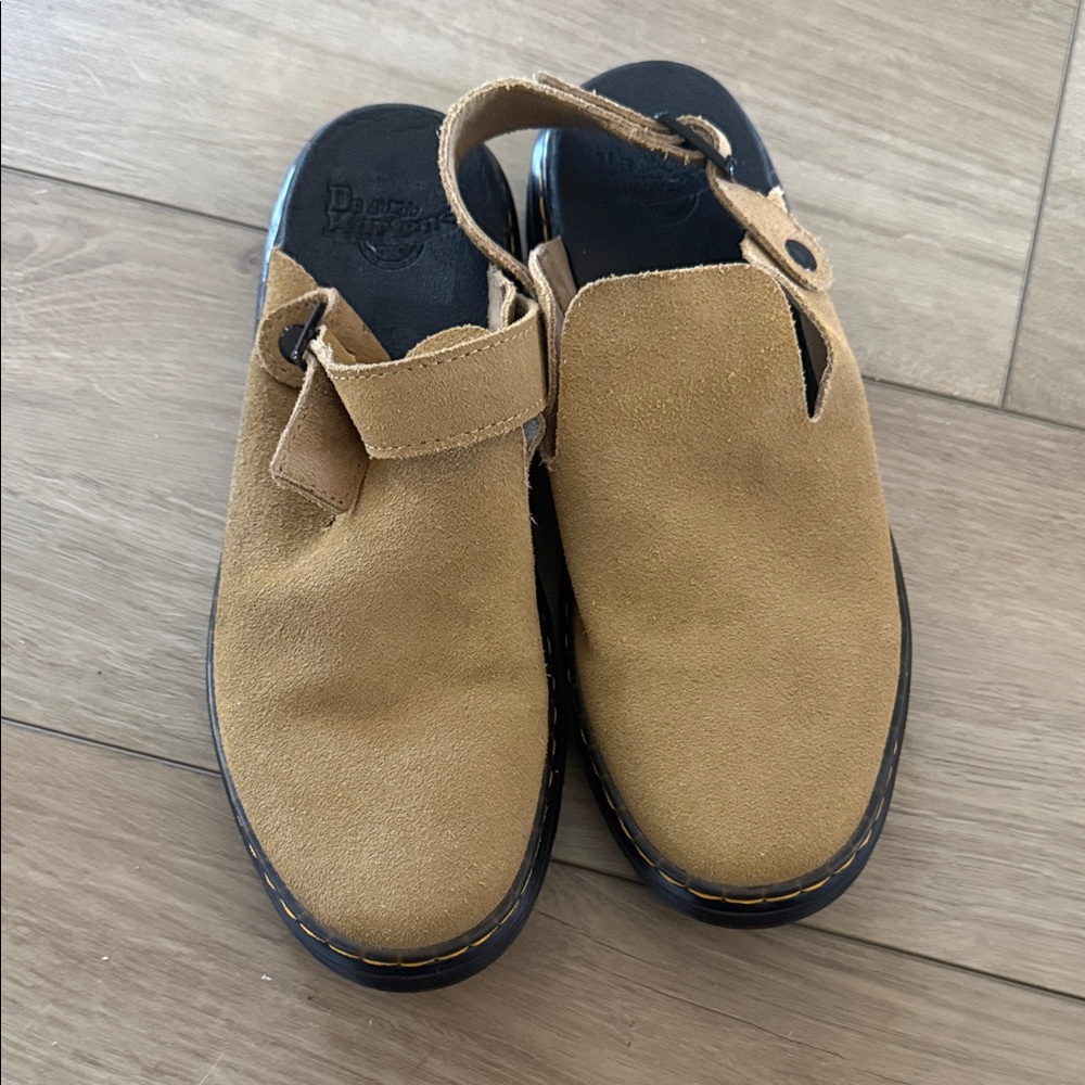 Dr. Martens Camel Suede Slip-On Flats
